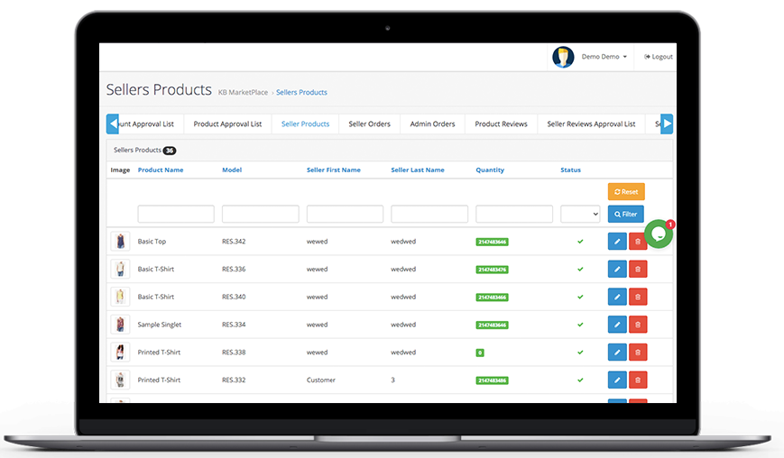 Knowband-OpenCart-Marketplace-Seller-Products