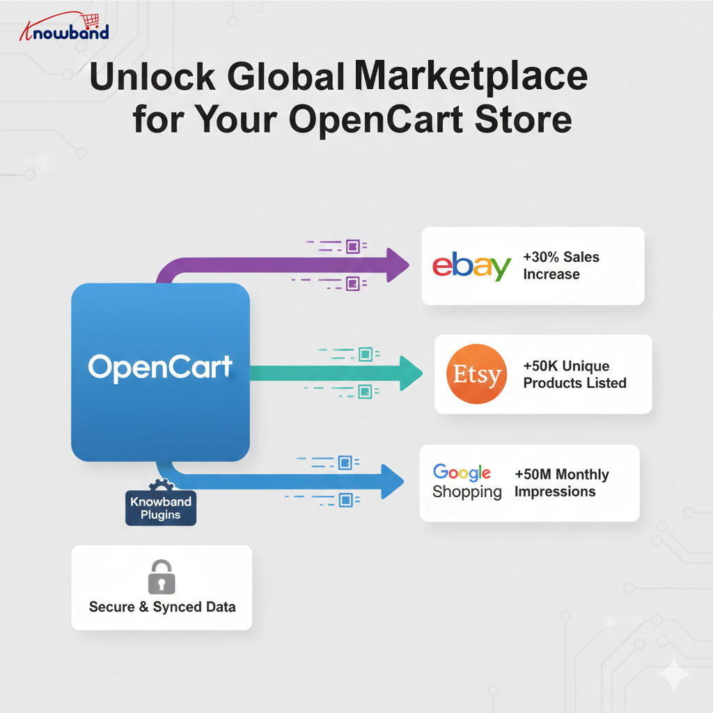 Discover the top 3 OpenCart marketplace plugins by Knowband with eBay, Etsy, and Google Shopping integration to grow your multi-vendor store.