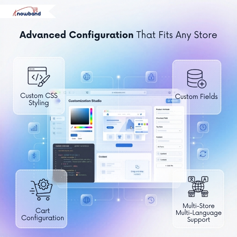 advanced checkout customization options like custom css fields cart settings multi store support